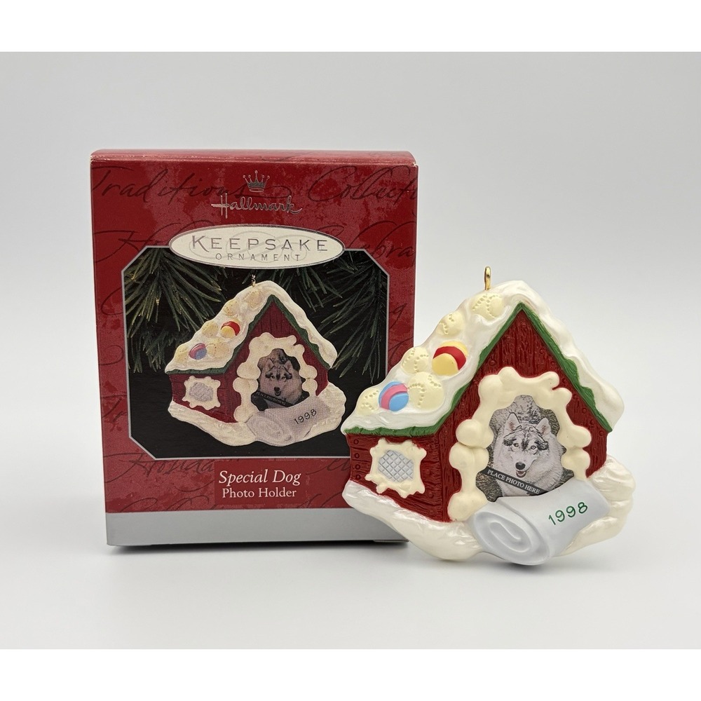 1998 Hallmark Keepsake Ornament Special Dog Photo Holder Picture Frame Vintage